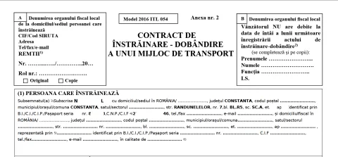 Contract de vânzare-cumpărare auto gratuit